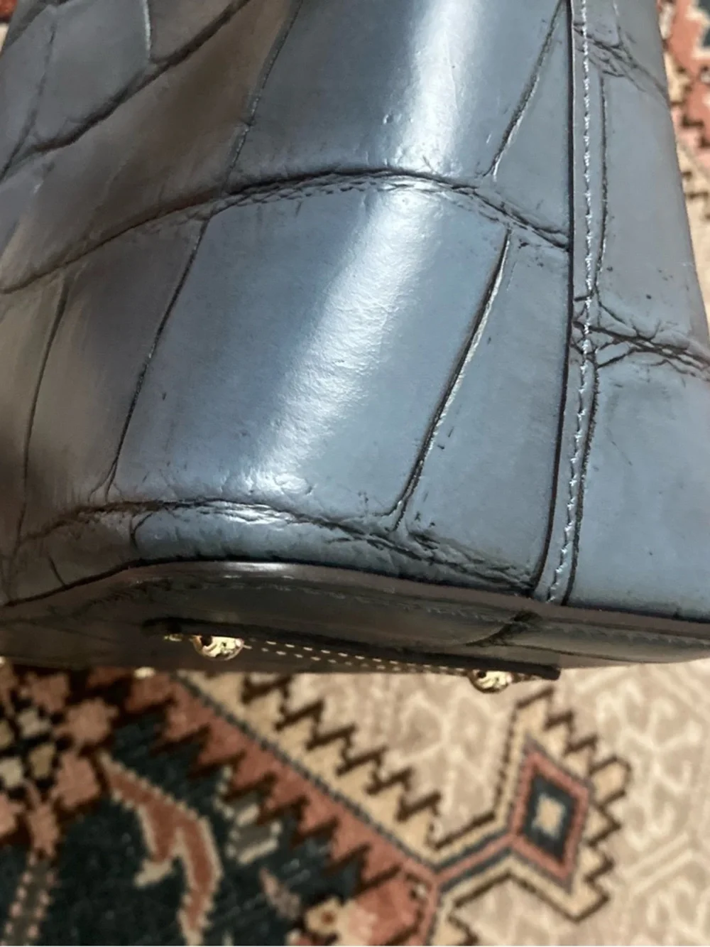 [Dooney & Bourke] Dennison Cooper Hobo Blue Croc Shoulder Bag